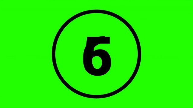 10 second countdown timer on circle animation on green screen