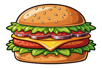 Delicious Burger Vector Illustration for Food Designs