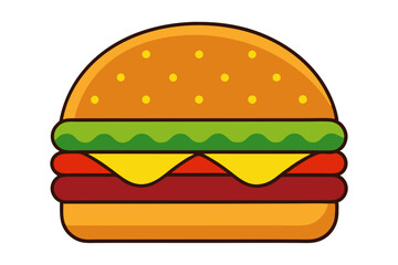 Delicious Burger Vector Illustration for Food Designs