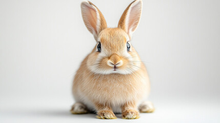Adorable baby rabbit with soft fur and alert expression, perfect for nature, pets, or cute animal themes.