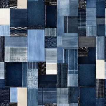 patchwork denim textures pattern background