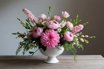 Charming Pink Flora Arranged in Simple Spring Elegance