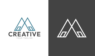  Real estate home logo design in letter A and M shape template