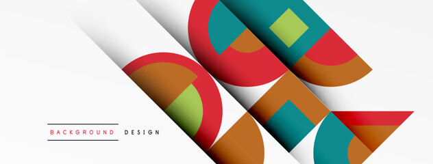 Geometric design abstract background - circles squares