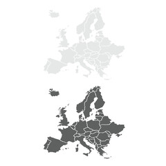 Europe map.set of maps.United Kingdom, Germany, France, Italy, Spain, Russia, Netherlands, Sweden, Switzerland, Poland.