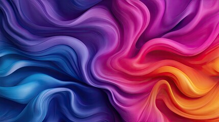 Obraz premium A vibrant swirl of colorful waves blending seamlessly, creating a dynamic and artistic abstract background.