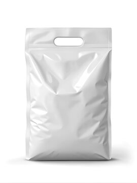 Blank white die-cut plastic bag handle hole mockup