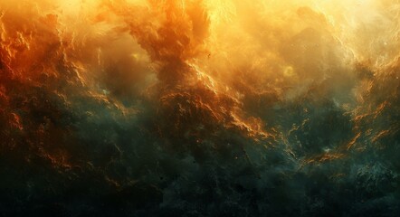 Ethereal Landscape Art - Dreamy Clouds and Mountains