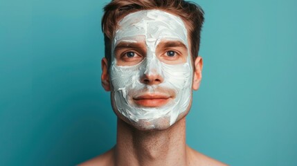 Close up Portrait of a Man Receiving a High Performance Skin Treatment Showcasing Detailed Facial Features and a Radiant Rejuvenated Complexion