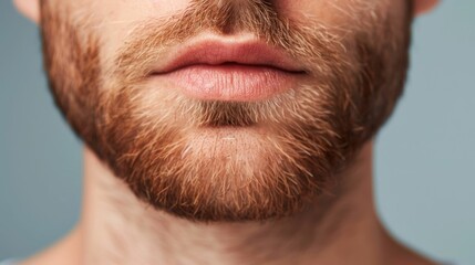 Obraz premium Close Up Shot of Various Men s Lip Care Products Including Balms and Scrubs Displayed on a Grey Background with Shallow Depth of Field