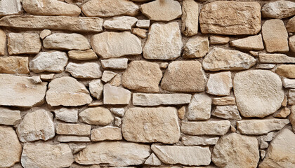 Obraz premium Natural old beige stone wall textured background. Close up. Copy space.
