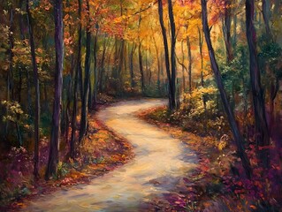 Obraz premium path in autumn forest