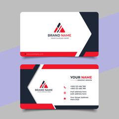 Creative modern red business card design  name card corporate visiting card and simple clean template vector design