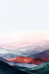 Abstract Landscape with Soft Pastel Mountain Ranges