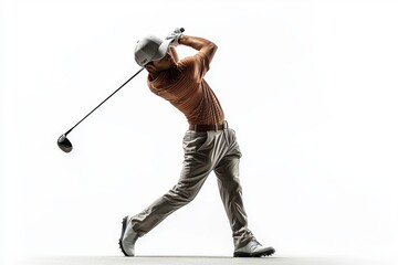 Golfer Swinging a Driver.
