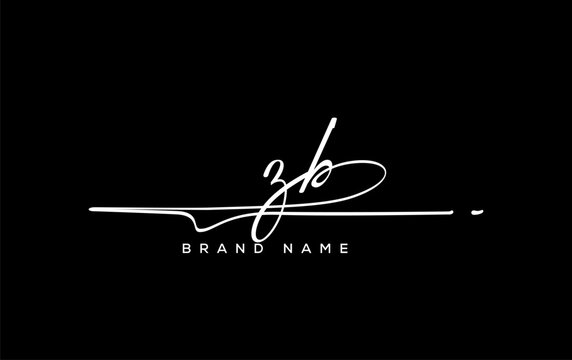 ZB letter beauty handwriting vector logo.