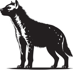 Hyena Silhouette isolated on white background Minimalist hyena vector shape icon