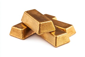 Gold Bars Isolated on White.