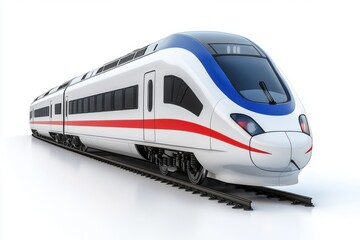Fototapeta premium Modern High-Speed Train on Tracks.