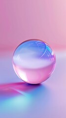 Obraz premium Iridescent Glass Sphere with Soft Gradient Reflection