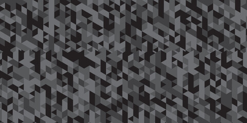 Abstract geometric black and gray background. seamless mosaic polygon triangle texture wallpaper. Triangle shape retro wall grid pattern geometric ornament vector square element background.