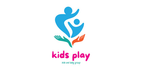 kids playground and kindergarten learning logo design 
