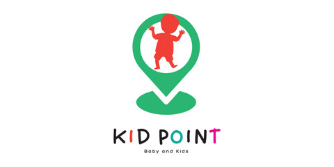 kids playground and kindergarten learning logo design 