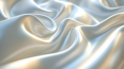 Obraz premium Elegant White Silk Fabric Draped Background Texture