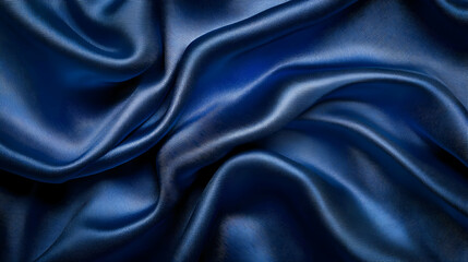 Fototapeta premium Blue Satin Fabric Drape Smooth Silky Elegant Luxury Texture