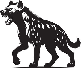 Hyena Silhouette isolated on white background Minimalist hyena vector shape icon