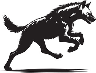 Hyena Silhouette isolated on white background Minimalist hyena vector shape icon