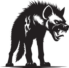 Hyena Silhouette isolated on white background Minimalist hyena vector shape icon