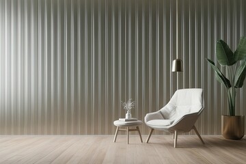 Serene Ribbed Glass Texture 3D Render Minimalist Background Wallpaper