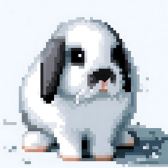 Obraz premium 롭이어, 픽셀아트 (lob bunny, pixel art)