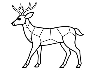 deer stained glass design vector illustration on white background