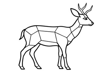deer stained glass design vector illustration on white background