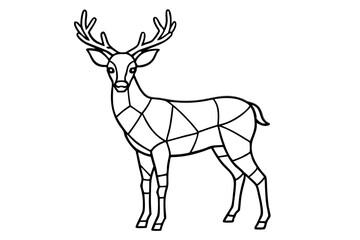 deer stained glass design vector illustration on white background