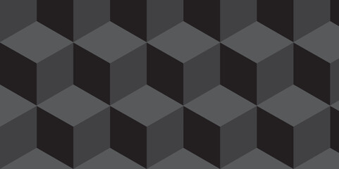 Minimal Abstract black and gray from cubes vector art design. Geometric tiles and mosaic creative stylish seamless pattern block cube background. minimal hexagon Cubes mosaic shape vector design.