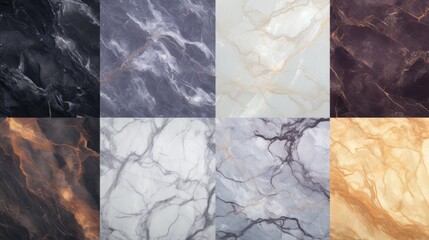 Many different templates of marble granite ceramic tiles material. Neural network ai generated art