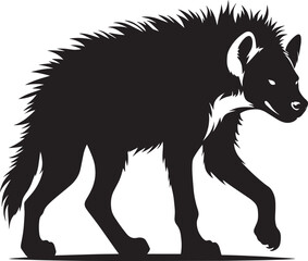 Hyena Silhouette isolated on white background Minimalist hyena vector shape icon