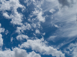 真夏の青空と雲の風景