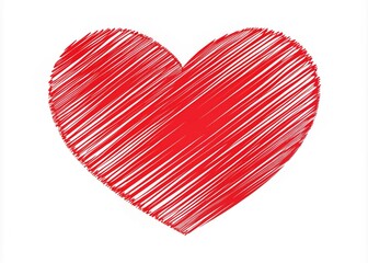 A sweet and sentimental hand-drawn heart icon sits solitarily on a crisp white background, conveying pure love and affection.