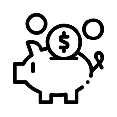 piggy bank line icon