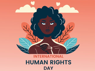Happy international human rights Day, flat illustration