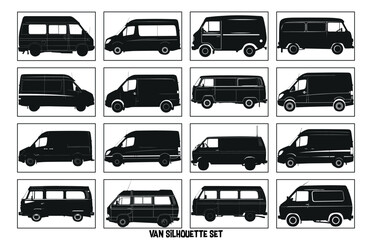 Van icon silhouette. Cargo minibus. simple flat graphic illustration