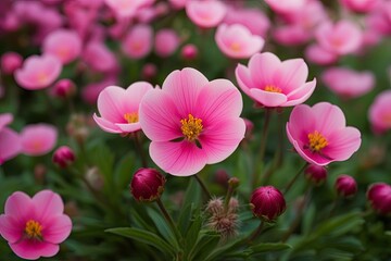 Fototapeta premium Vibrant Pink Flower Petals Flourishing in Nature's Garden