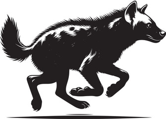 Hyena Silhouette isolated on white background Minimalist hyena vector shape icon
