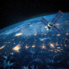 Satellite connectivity in telecommunication, focusing on global data exchange, satellite networks, and ground stations.
