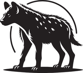 Hyena Silhouette isolated on white background Minimalist hyena vector shape icon