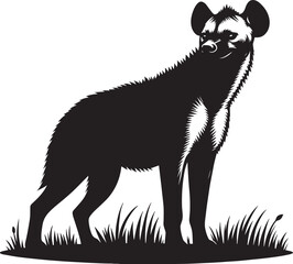 Hyena Silhouette isolated on white background Minimalist hyena vector shape icon